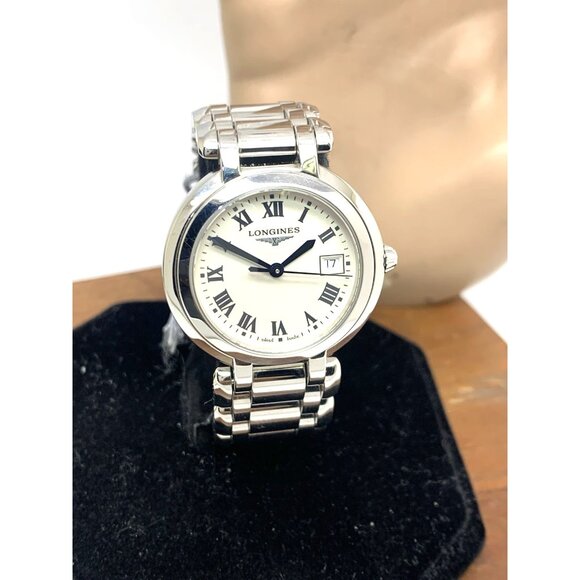 Longines Women's Watch L81124716 PrimaLuna Swiss Quartz Silver Roman Dial 30mm - Picture 13 of 14